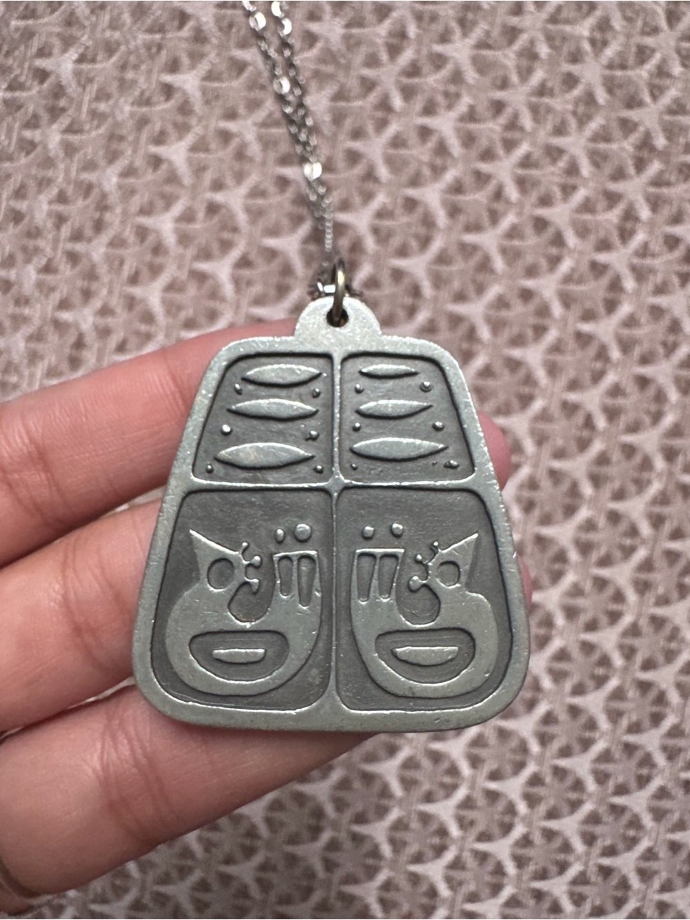 Vintage JORGEN JENSEN - modernist - pewter - NECKLACE - Denmark